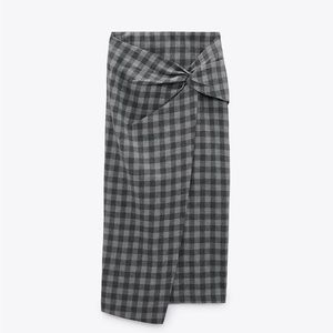 ZARA gingham midi skirt